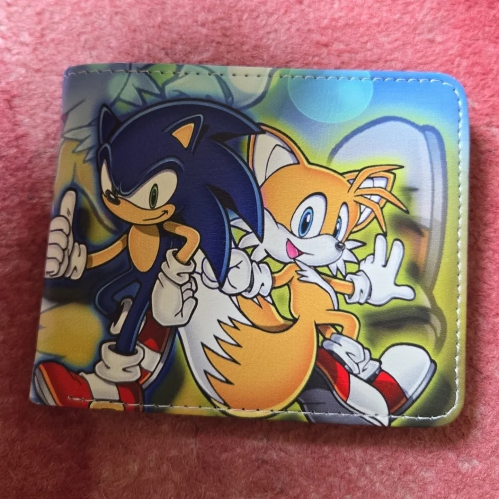 New sonic the hedgehog anime manga leather wallet